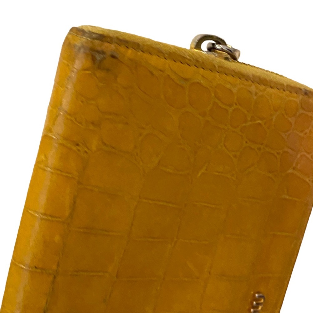 Miu Miu yellow leather croc embossed zippy zip around Long wallet - Picture 5 of 16
